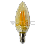 LED fillament 4W amber kaars