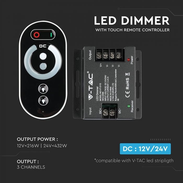 RF LED strip touch controler DC:12V/24V