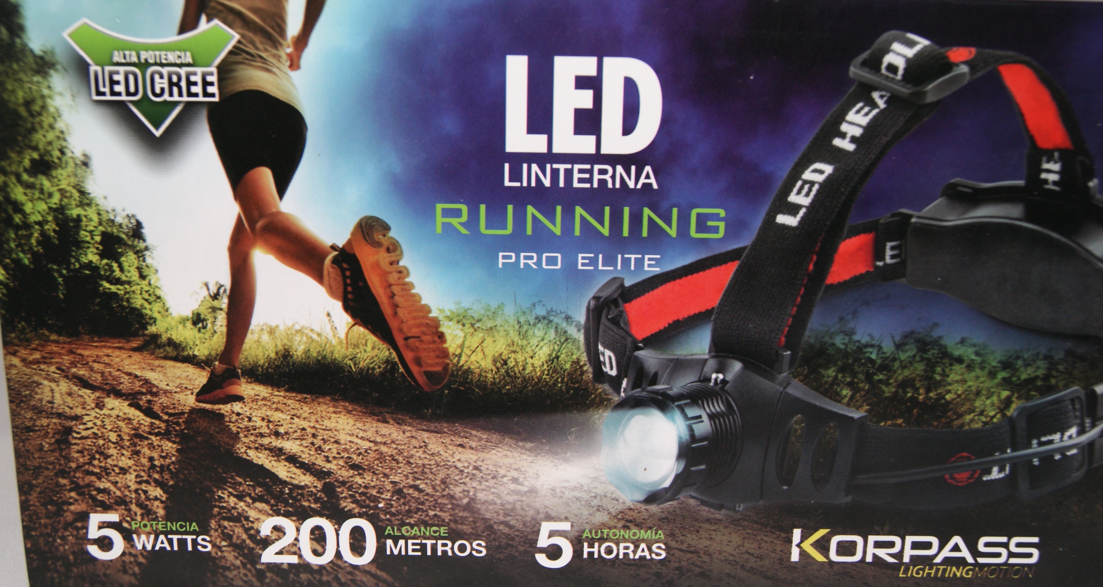 5W LED KORPASS runner pro elite hoofdlamp PRO