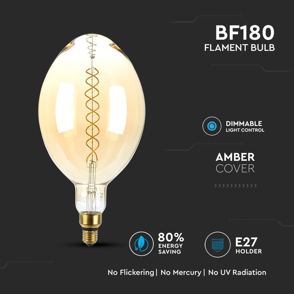 Caffe XXL 38 cm - Dimbare design LED Filament lamp - 8W
