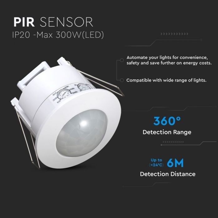 Inbouw beweging IR sensor - 8m bereik 50x62mm