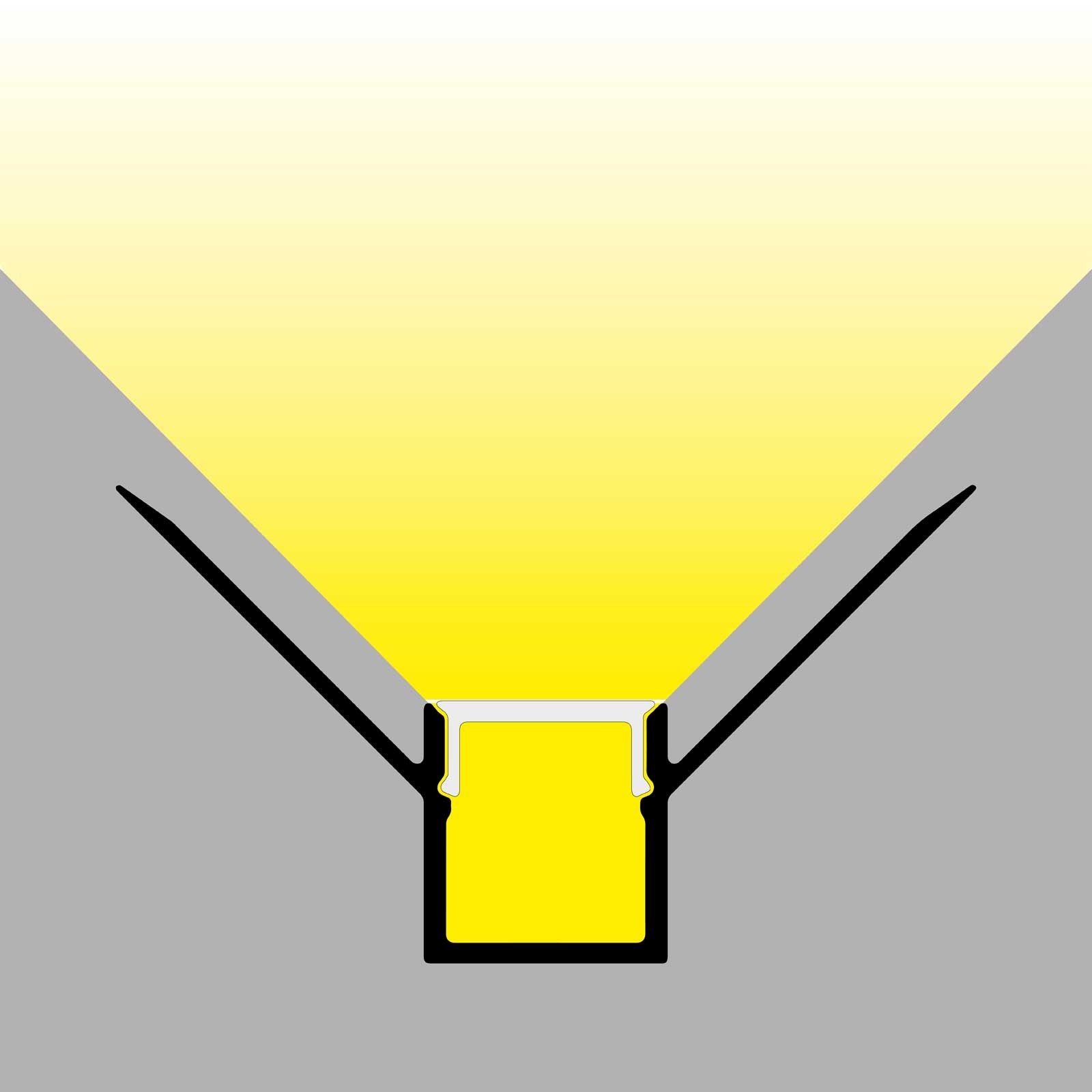 LED stucprofiel / Gips profiel  - BINNENHOEK 9 mm