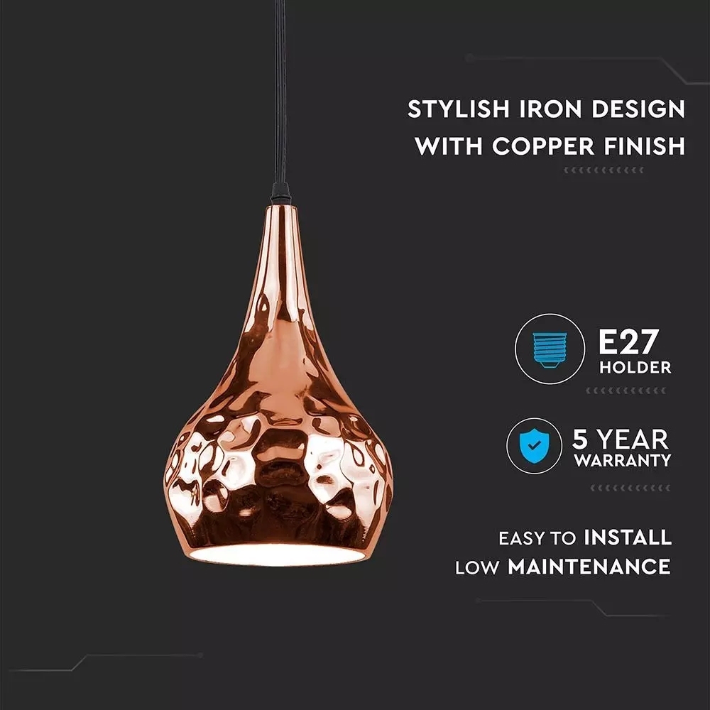 Vintage copper  Hanglamp Draadlamp 1 Lichts - Ø18cm
